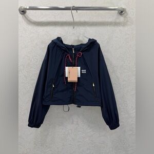 Miu Miu 2026 Nylon Windbreaker Hoodie Sun Protection